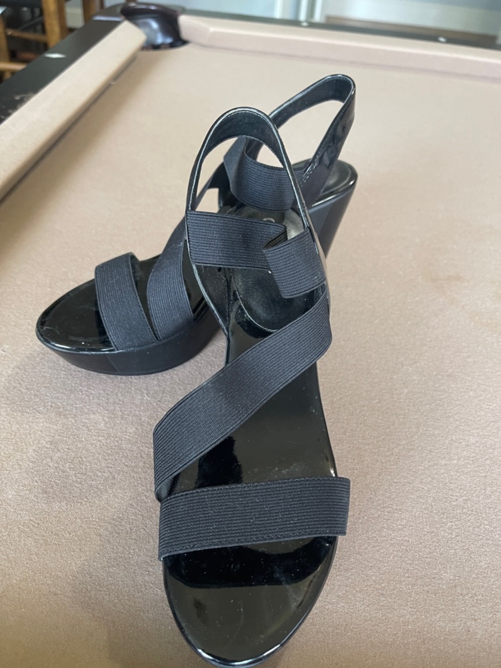 EUC Charles by Charles & David Black Strappy Platform Heel